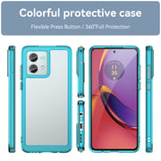 For Motorola Moto G84 Colorful Series Acrylic Hybrid TPU Phone Case(Transparent Blue)