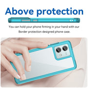 For Motorola Moto G84 Colorful Series Acrylic Hybrid TPU Phone Case(Transparent Blue)