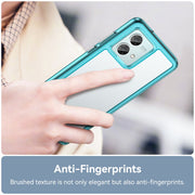 For Motorola Moto G84 Colorful Series Acrylic Hybrid TPU Phone Case(Transparent Blue)