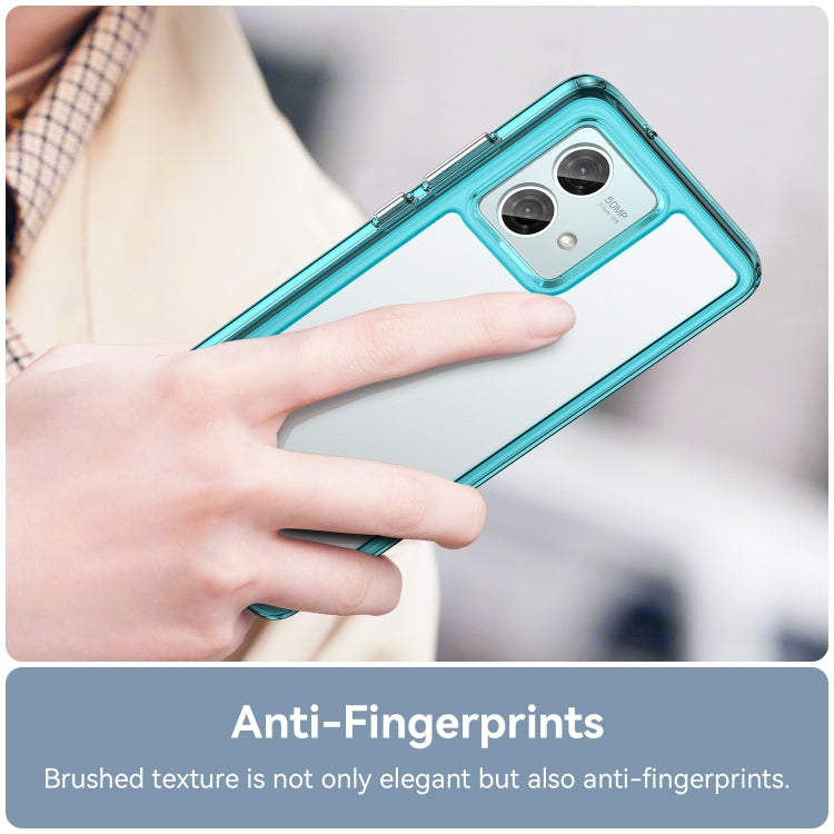For Motorola Moto G84 Colorful Series Acrylic Hybrid TPU Phone Case(Transparent Blue)