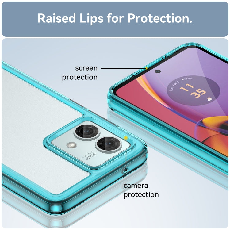 For Motorola Moto G84 Colorful Series Acrylic Hybrid TPU Phone Case(Transparent Blue)