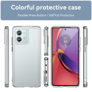 For Motorola Moto G84 Colorful Series Acrylic Hybrid TPU Phone Case(Transparent)
