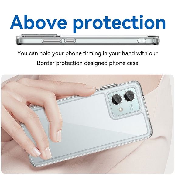For Motorola Moto G84 Colorful Series Acrylic Hybrid TPU Phone Case(Transparent)