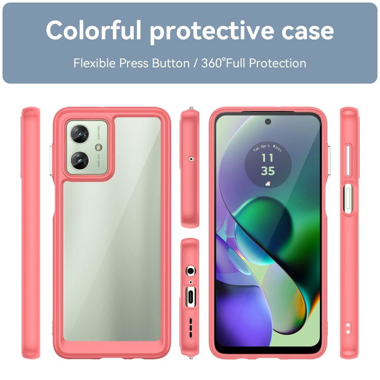 For Motorola Moto G54 Global Colorful Series Acrylic Hybrid TPU Phone Case(Red) - Motorola Cases by PMC TechLife | Online Shopping South Africa | PMC TechLife | Buy Now Pay Later Mobicred