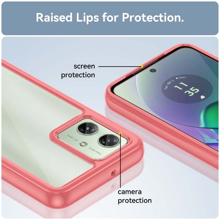 For Motorola Moto G54 Global Colorful Series Acrylic Hybrid TPU Phone Case(Red) - Motorola Cases by PMC TechLife | Online Shopping South Africa | PMC TechLife | Buy Now Pay Later Mobicred