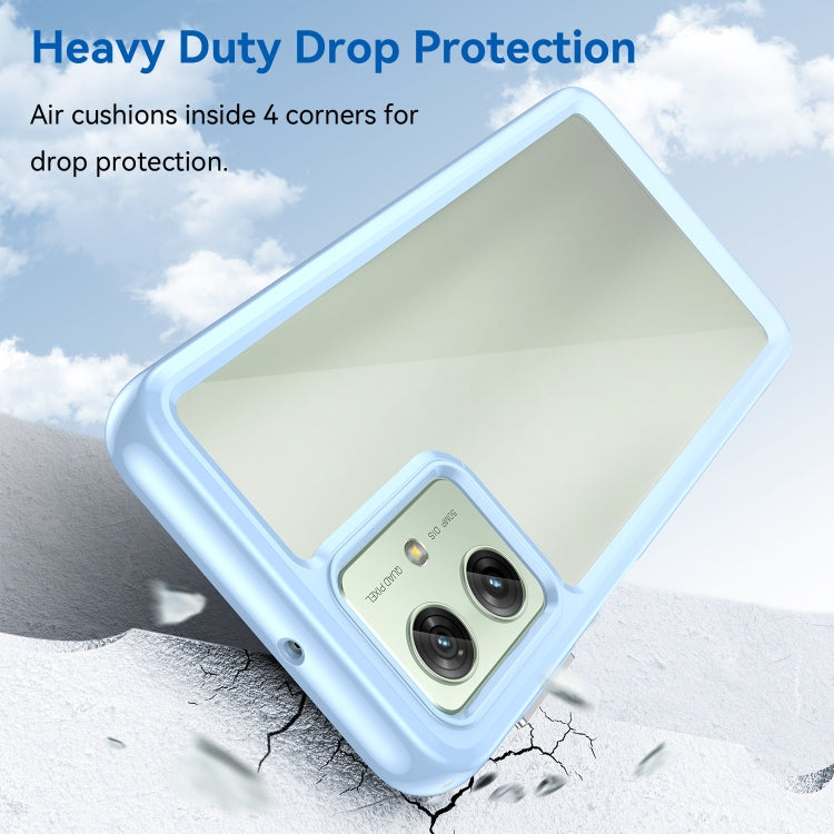 For Motorola Moto G54 Global Colorful Series Acrylic Hybrid TPU Phone Case(Blue) - Motorola Cases by PMC TechLife | Online Shopping South Africa | PMC TechLife | Buy Now Pay Later Mobicred