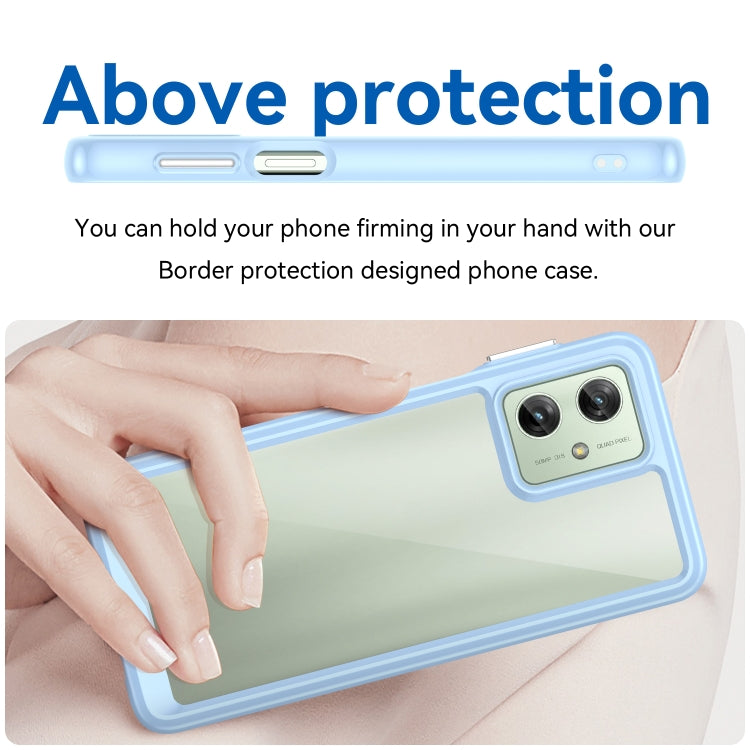 For Motorola Moto G54 Global Colorful Series Acrylic Hybrid TPU Phone Case(Blue) - Motorola Cases by PMC TechLife | Online Shopping South Africa | PMC TechLife | Buy Now Pay Later Mobicred