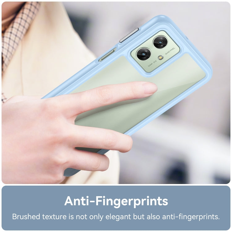 For Motorola Moto G54 Global Colorful Series Acrylic Hybrid TPU Phone Case(Blue) - Motorola Cases by PMC TechLife | Online Shopping South Africa | PMC TechLife | Buy Now Pay Later Mobicred