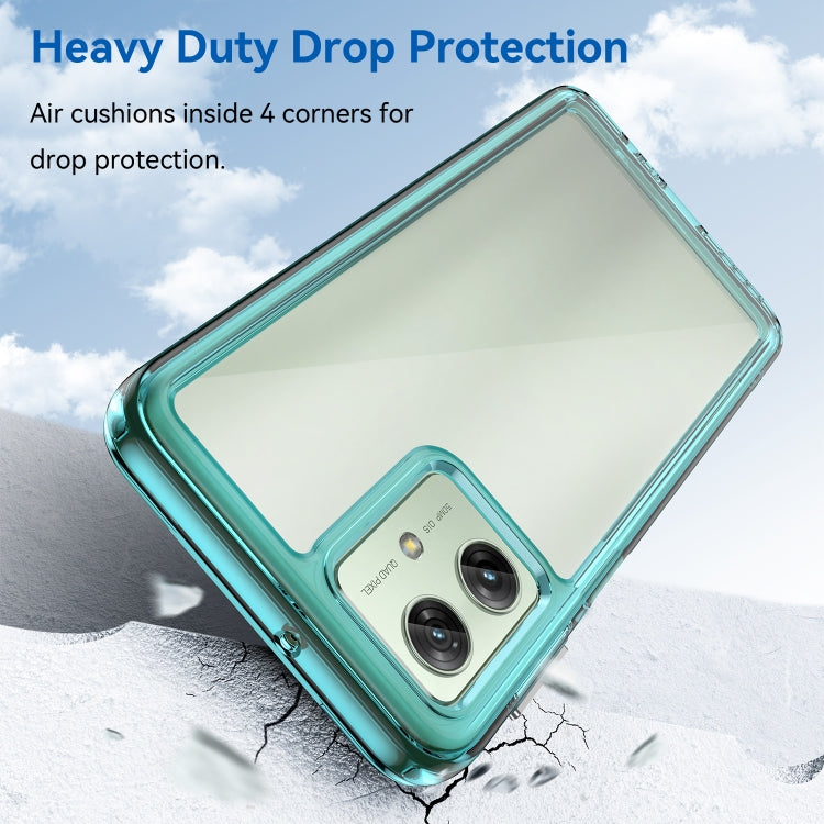 For Motorola Moto G54 Global Colorful Series Acrylic Hybrid TPU Phone Case(Transparent Blue)