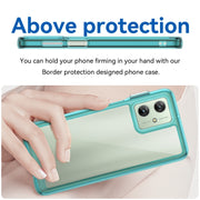 For Motorola Moto G54 Global Colorful Series Acrylic Hybrid TPU Phone Case(Transparent Blue)