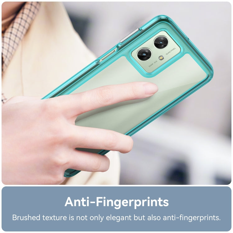 For Motorola Moto G54 Global Colorful Series Acrylic Hybrid TPU Phone Case(Transparent Blue)