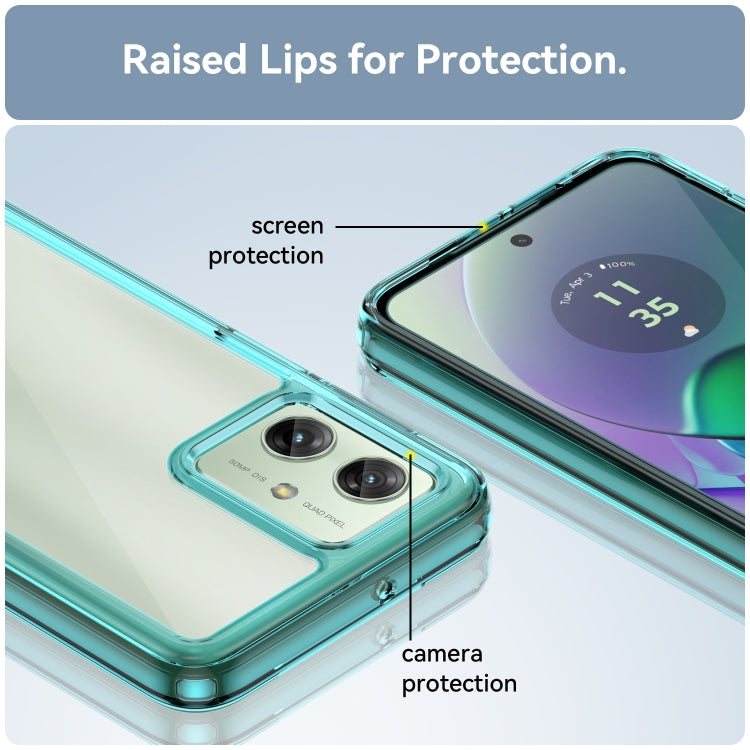 For Motorola Moto G54 Global Colorful Series Acrylic Hybrid TPU Phone Case(Transparent Blue)