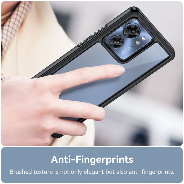 For Motorola Edge 2023 US Colorful Series Acrylic Hybrid TPU Phone Case(Black) - Motorola Cases by PMC TechLife | Online Shopping South Africa | PMC TechLife | Buy Now Pay Later Mobicred