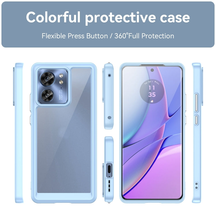 For Motorola Edge 2023 US Colorful Series Acrylic Hybrid TPU Phone Case(Blue) - Motorola Cases by PMC TechLife | Online Shopping South Africa | PMC TechLife | Buy Now Pay Later Mobicred