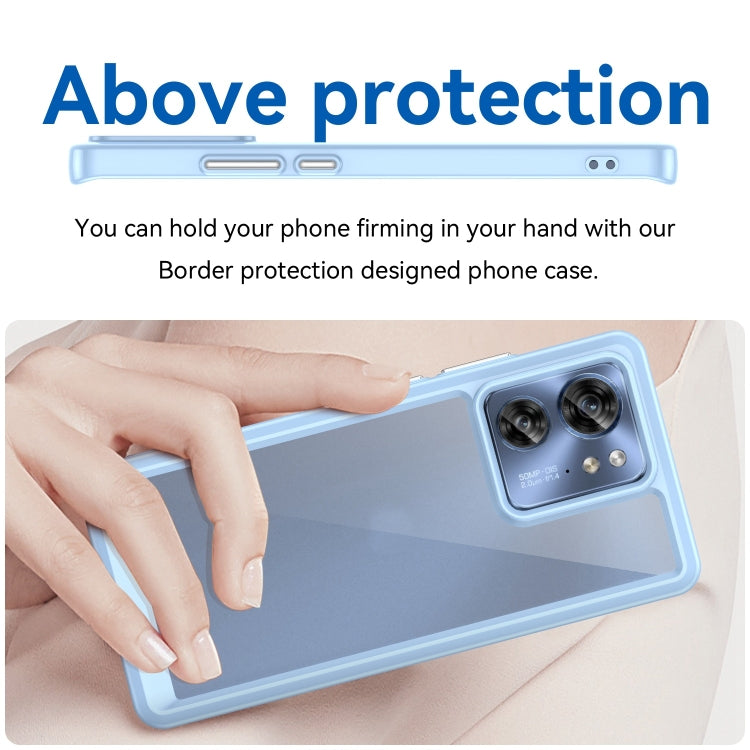For Motorola Edge 2023 US Colorful Series Acrylic Hybrid TPU Phone Case(Blue) - Motorola Cases by PMC TechLife | Online Shopping South Africa | PMC TechLife | Buy Now Pay Later Mobicred