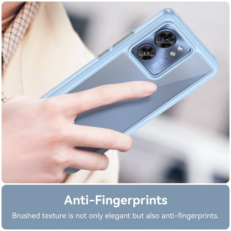 For Motorola Edge 2023 US Colorful Series Acrylic Hybrid TPU Phone Case(Blue) - Motorola Cases by PMC TechLife | Online Shopping South Africa | PMC TechLife | Buy Now Pay Later Mobicred