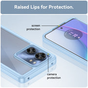 For Motorola Edge 2023 US Colorful Series Acrylic Hybrid TPU Phone Case(Blue)
