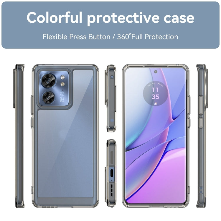 For Motorola Edge 2023 US Colorful Series Acrylic Hybrid TPU Phone Case(Transparent Grey) - Motorola Cases by PMC TechLife | Online Shopping South Africa | PMC TechLife | Buy Now Pay Later Mobicred