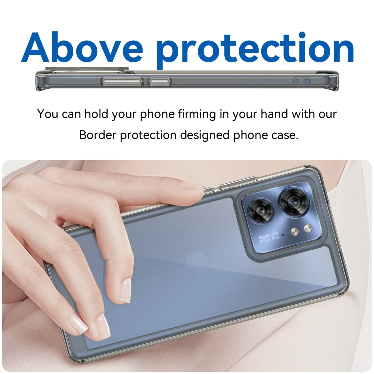 For Motorola Edge 2023 US Colorful Series Acrylic Hybrid TPU Phone Case(Transparent Grey)