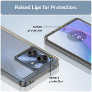 For Motorola Edge 2023 US Colorful Series Acrylic Hybrid TPU Phone Case(Transparent Grey)