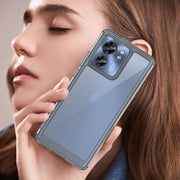 For Motorola Edge 2023 US Colorful Series Acrylic Hybrid TPU Phone Case(Transparent Grey)