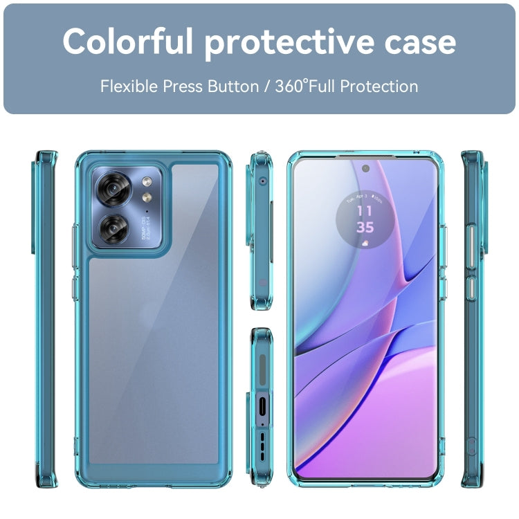 For Motorola Edge 2023 US Colorful Series Acrylic Hybrid TPU Phone Case(Transparent Blue) - free shipping - PMC TechLife - Order now!