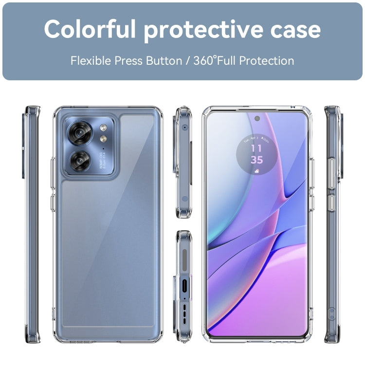 For Motorola Edge 2023 US Colorful Series Acrylic Hybrid TPU Phone Case(Transparent)