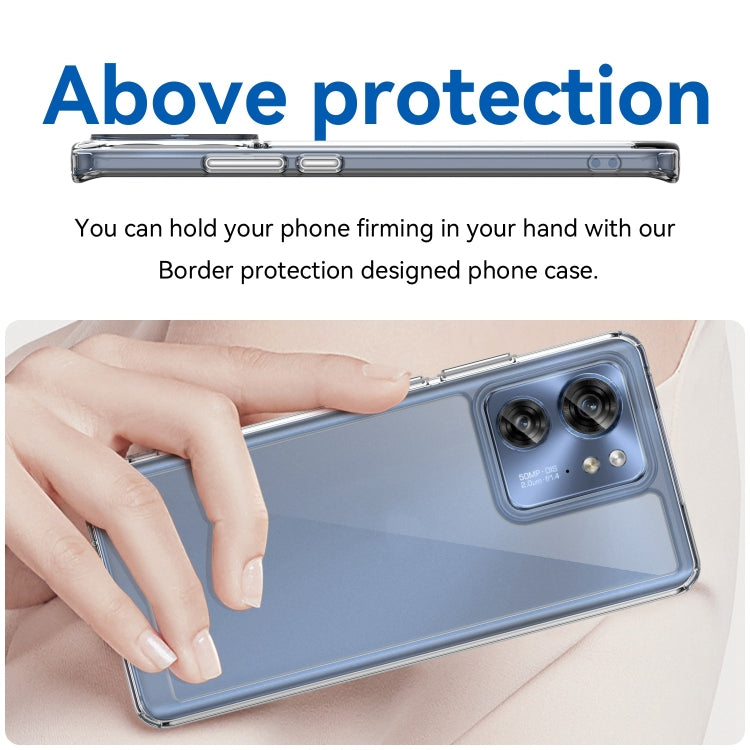 For Motorola Edge 2023 US Colorful Series Acrylic Hybrid TPU Phone Case(Transparent)