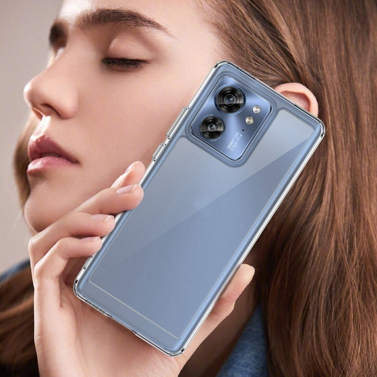 For Motorola Edge 2023 US Colorful Series Acrylic Hybrid TPU Phone Case(Transparent)