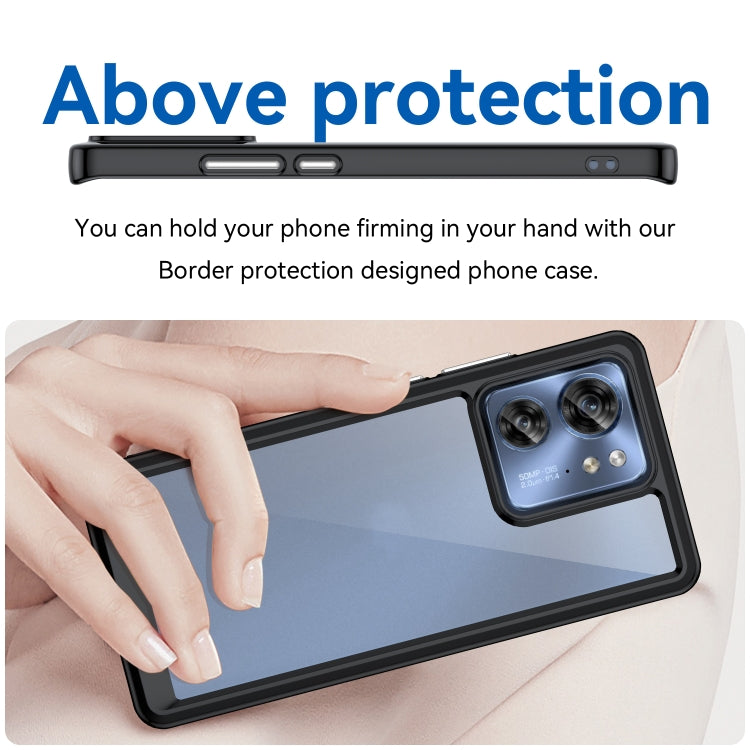For Motorola Edge 2023 Global Colorful Series Acrylic Hybrid TPU Phone Case(Black) - Motorola Cases by PMC TechLife | Online Shopping South Africa | PMC TechLife | Buy Now Pay Later Mobicred