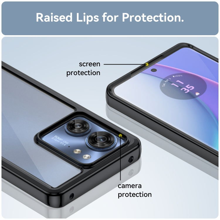 For Motorola Edge 2023 Global Colorful Series Acrylic Hybrid TPU Phone Case(Black) - Motorola Cases by PMC TechLife | Online Shopping South Africa | PMC TechLife | Buy Now Pay Later Mobicred