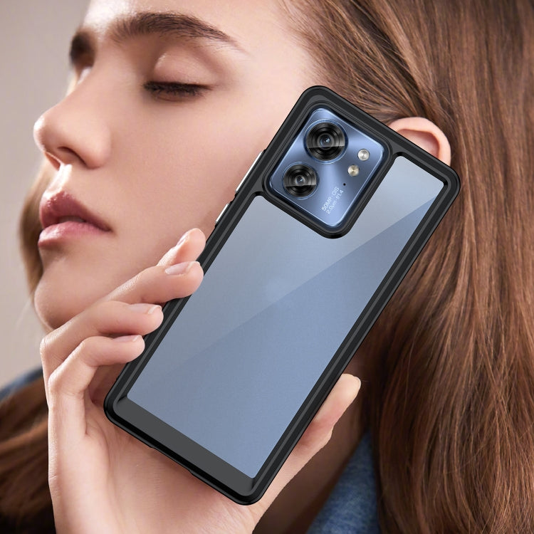 For Motorola Edge 2023 Global Colorful Series Acrylic Hybrid TPU Phone Case(Black) - Motorola Cases by PMC TechLife | Online Shopping South Africa | PMC TechLife | Buy Now Pay Later Mobicred