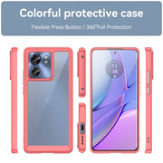 For Motorola Edge 2023 Global Colorful Series Acrylic Hybrid TPU Phone Case(Red)