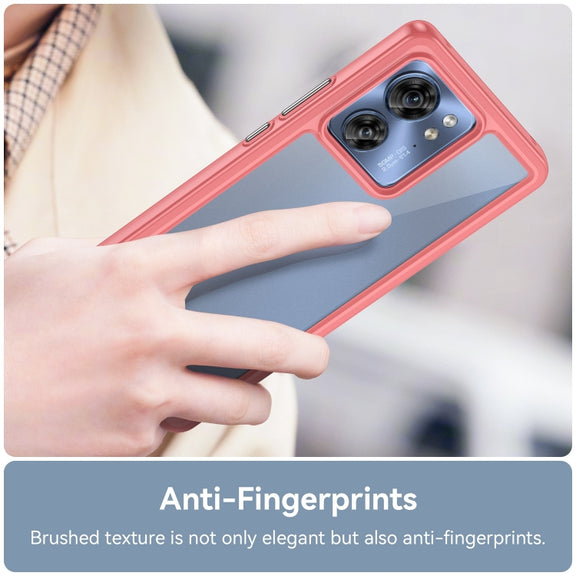 For Motorola Edge 2023 Global Colorful Series Acrylic Hybrid TPU Phone Case(Red)