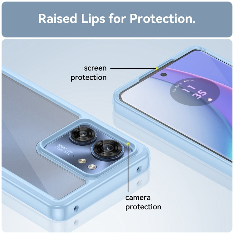 For Motorola Edge 2023 Global Colorful Series Acrylic Hybrid TPU Phone Case(Blue) - Motorola Cases by PMC TechLife | Online Shopping South Africa | PMC TechLife | Buy Now Pay Later Mobicred