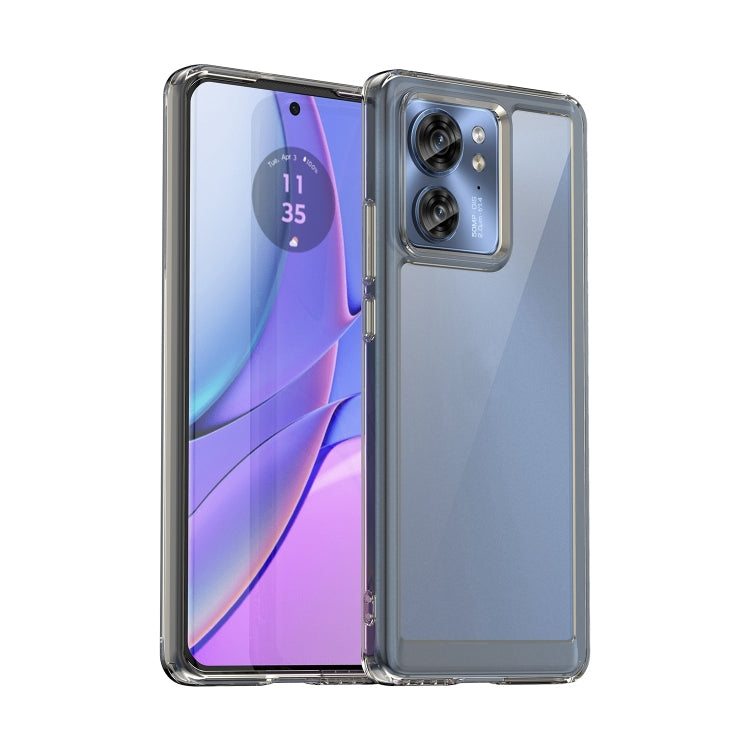 For Motorola Edge 2023 Global Colorful Series Acrylic Hybrid TPU Phone Case(Transparent Grey) - Motorola Cases by PMC TechLife | Online Shopping South Africa | PMC TechLife | Buy Now Pay Later Mobicred
