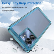 For Motorola Edge 2023 Global Colorful Series Acrylic Hybrid TPU Phone Case(Transparent Blue)