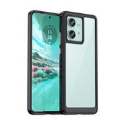 For Motorola Edge 40 Neo Colorful Series Acrylic Hybrid TPU Phone Case(Black)