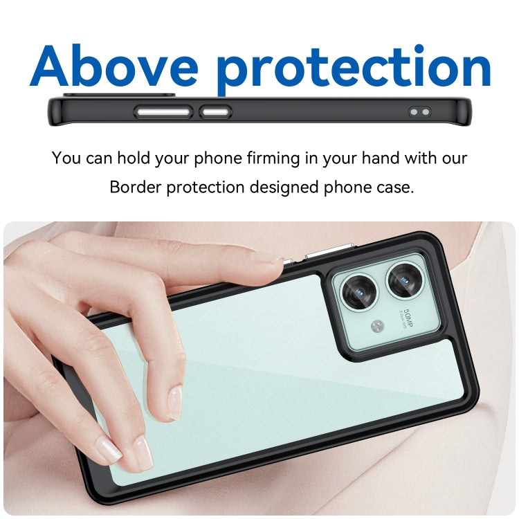 For Motorola Edge 40 Neo Colorful Series Acrylic Hybrid TPU Phone Case(Black) - Motorola Cases by PMC TechLife | Online Shopping South Africa | PMC TechLife | Buy Now Pay Later Mobicred
