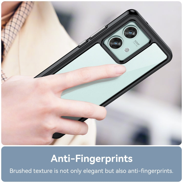 For Motorola Edge 40 Neo Colorful Series Acrylic Hybrid TPU Phone Case(Black) - Motorola Cases by PMC TechLife | Online Shopping South Africa | PMC TechLife | Buy Now Pay Later Mobicred