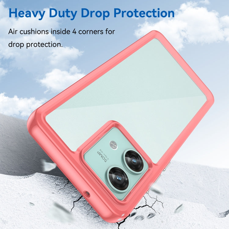 For Motorola Edge 40 Neo Colorful Series Acrylic Hybrid TPU Phone Case(Red) - Motorola Cases by PMC TechLife | Online Shopping South Africa | PMC TechLife | Buy Now Pay Later Mobicred