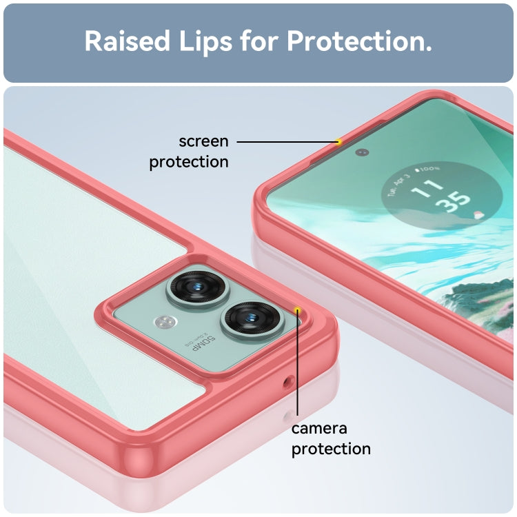For Motorola Edge 40 Neo Colorful Series Acrylic Hybrid TPU Phone Case(Red) - Motorola Cases by PMC TechLife | Online Shopping South Africa | PMC TechLife | Buy Now Pay Later Mobicred