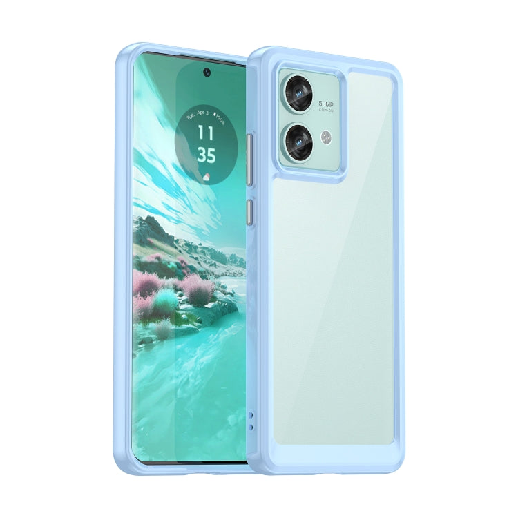 For Motorola Edge 40 Neo Colorful Series Acrylic Hybrid TPU Phone Case(Blue) - Motorola Cases by PMC TechLife | Online Shopping South Africa | PMC TechLife | Buy Now Pay Later Mobicred