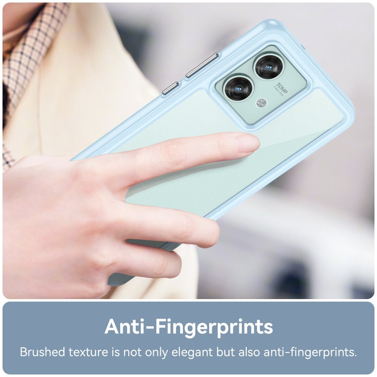 For Motorola Edge 40 Neo Colorful Series Acrylic Hybrid TPU Phone Case(Blue) - Motorola Cases by PMC TechLife | Online Shopping South Africa | PMC TechLife | Buy Now Pay Later Mobicred