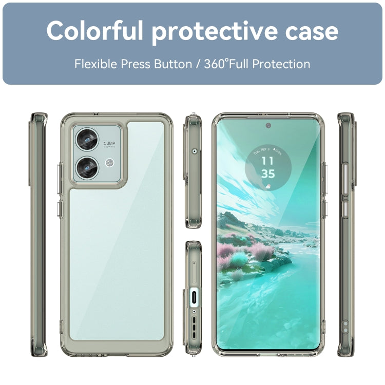 For Motorola Edge 40 Neo Colorful Series Acrylic Hybrid TPU Phone Case(Transparent Grey)