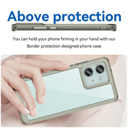 For Motorola Edge 40 Neo Colorful Series Acrylic Hybrid TPU Phone Case(Transparent Grey)
