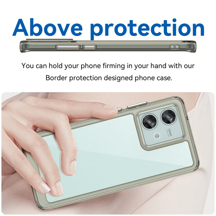 For Motorola Edge 40 Neo Colorful Series Acrylic Hybrid TPU Phone Case(Transparent Grey)