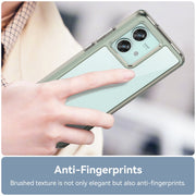 For Motorola Edge 40 Neo Colorful Series Acrylic Hybrid TPU Phone Case(Transparent Grey)