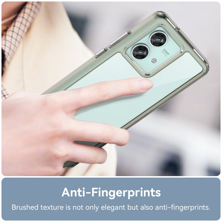 For Motorola Edge 40 Neo Colorful Series Acrylic Hybrid TPU Phone Case(Transparent Grey)