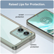 For Motorola Edge 40 Neo Colorful Series Acrylic Hybrid TPU Phone Case(Transparent Grey)